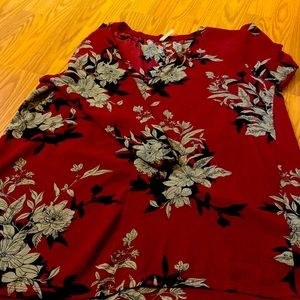 Maroon and floral, tunic